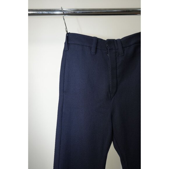 Ann Demeulemeester Textured Wool Straight Leg Pants Navy Blue Small W32 Men's - Picture 4 of 5